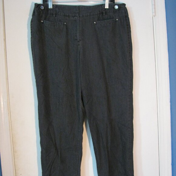 New Directions Gray Trousers Pants Plus Size 16 Cropped Capti Pant FLAW - Picture 1 of 7